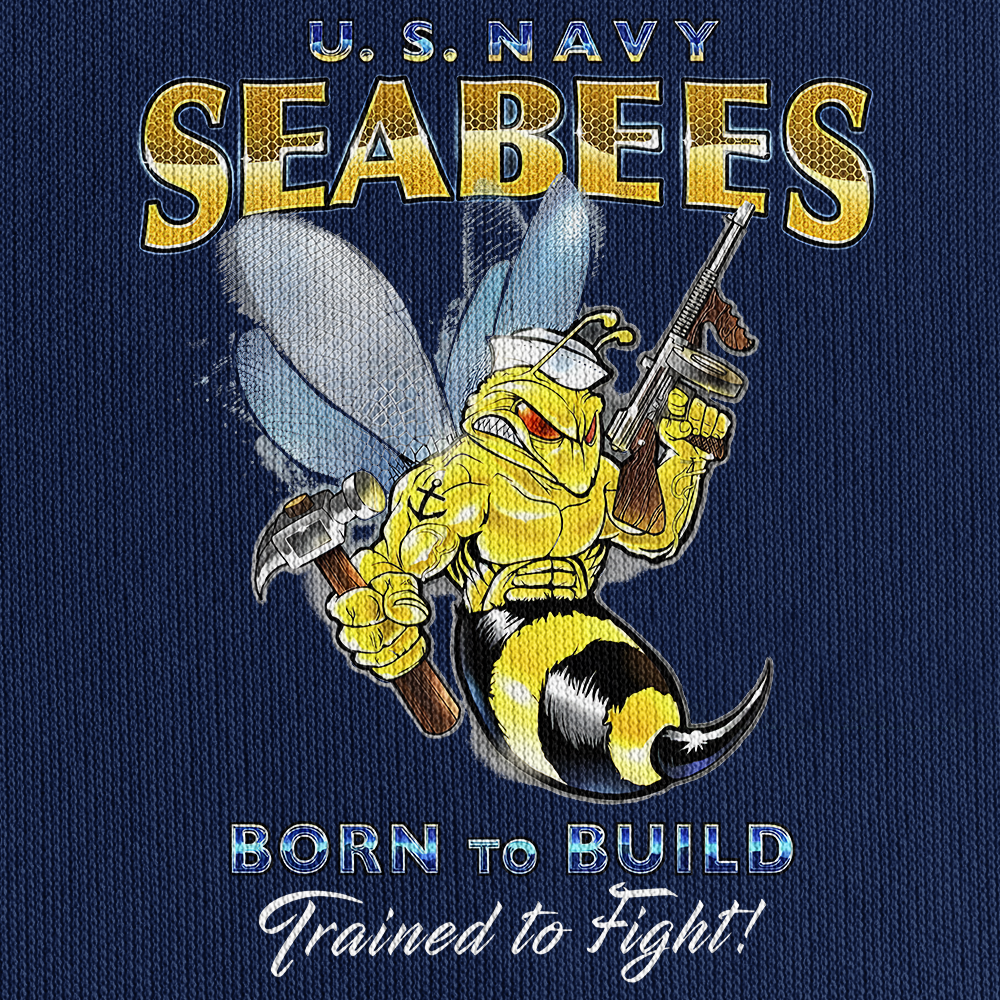 Navy Seabees We Build We Fight Quarter Zip Hoodie