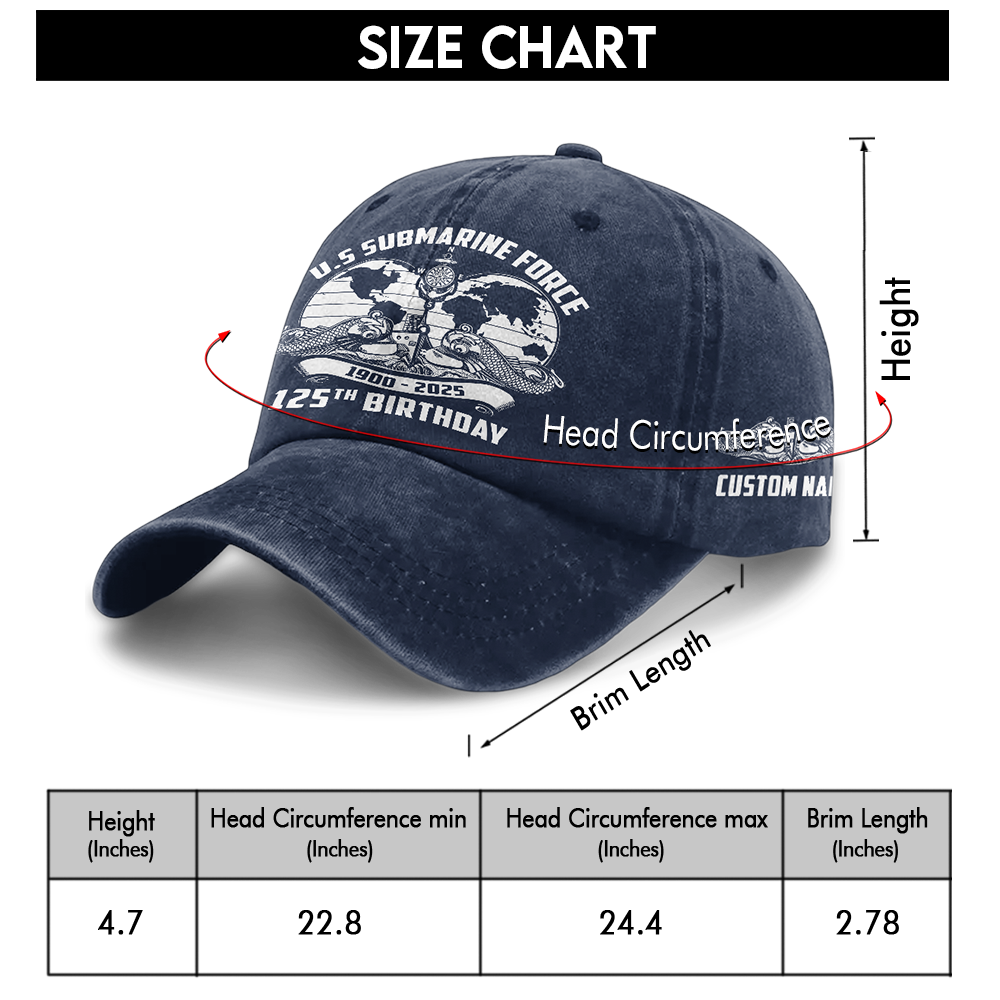 Navy Submarine 125th Birthday Washed Cap