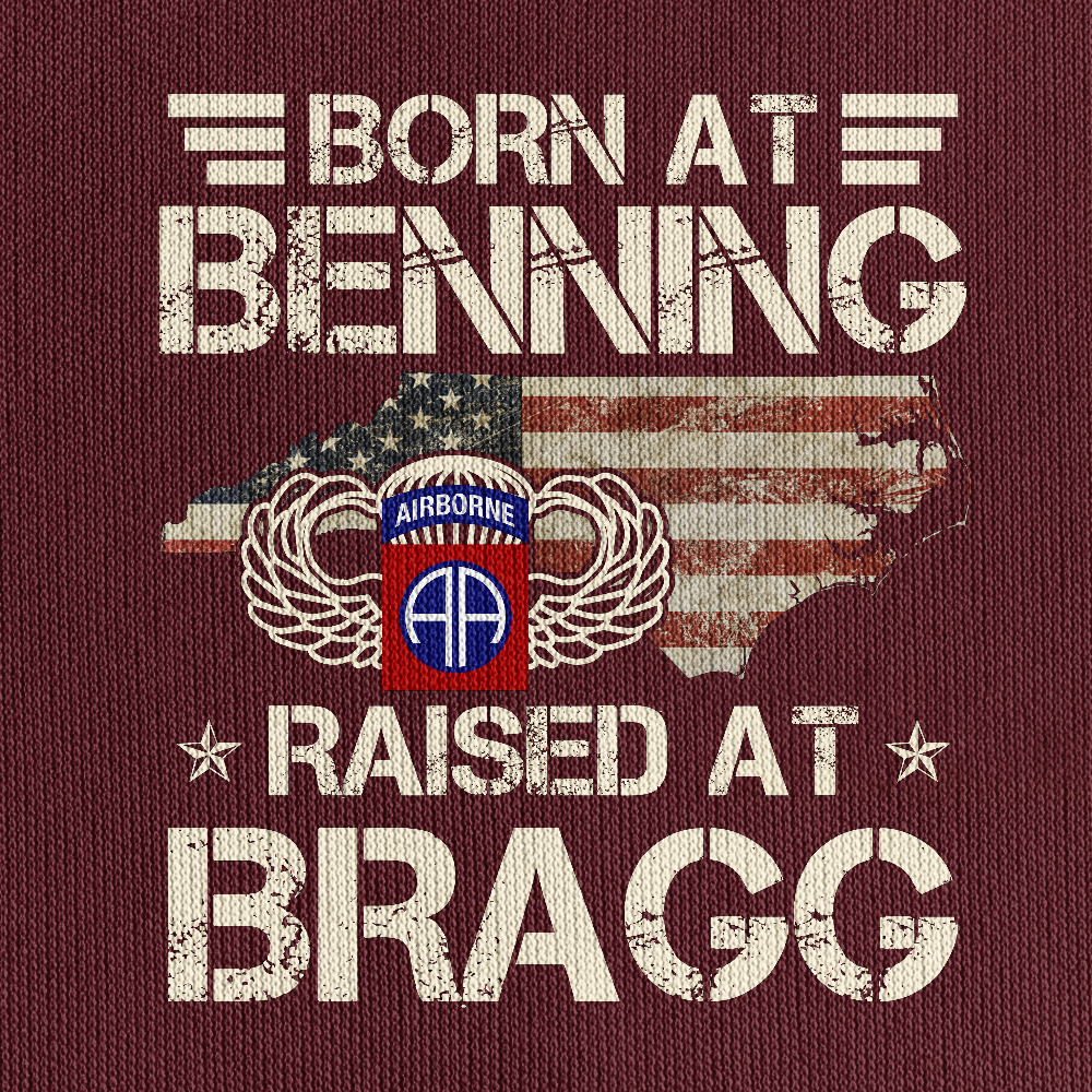 Born At Benning Raised At Bragg Personalizable Quarter Zip Hoodie