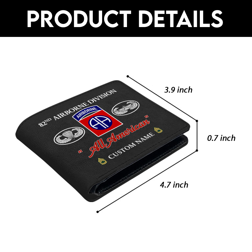 Personalizable 82nd Airborne Division Leather Wallet