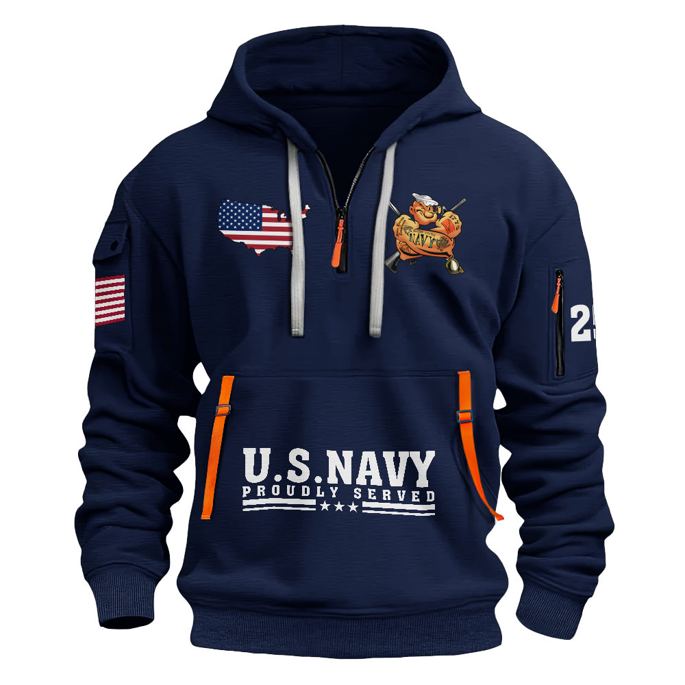 Navy 250th Anniversary Quarter Zip Hoodie