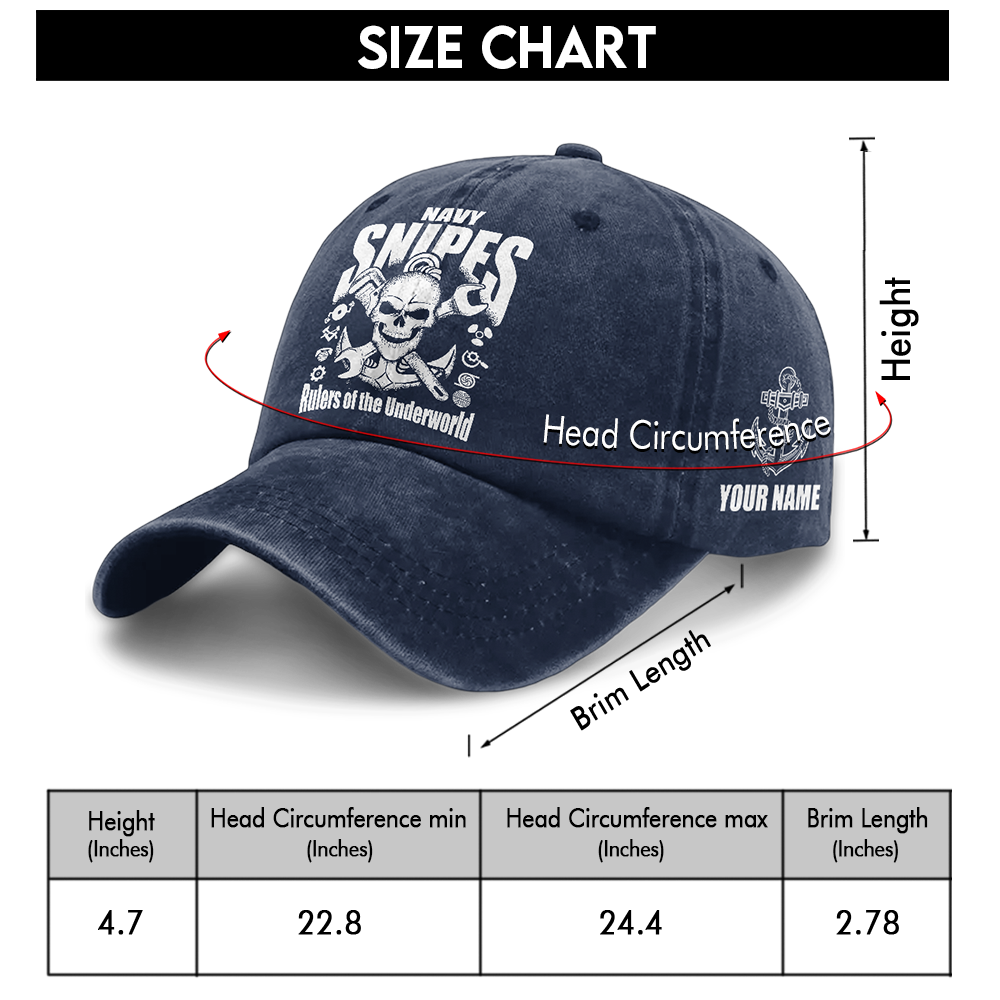 Personalizable Navy Snipes Washed Cap