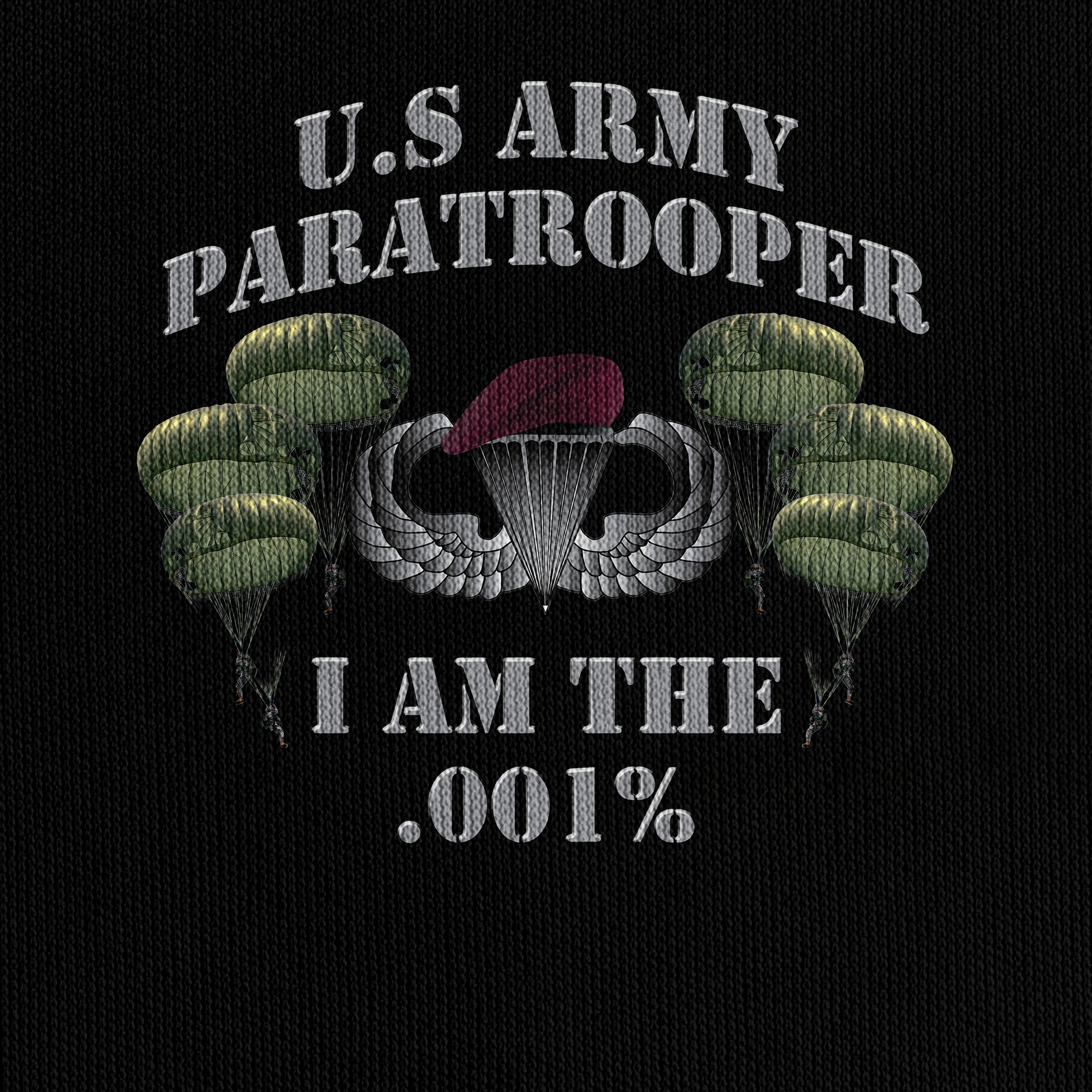 Paratrooper I Am The .001% Vintage Quarter Zip Hoodie