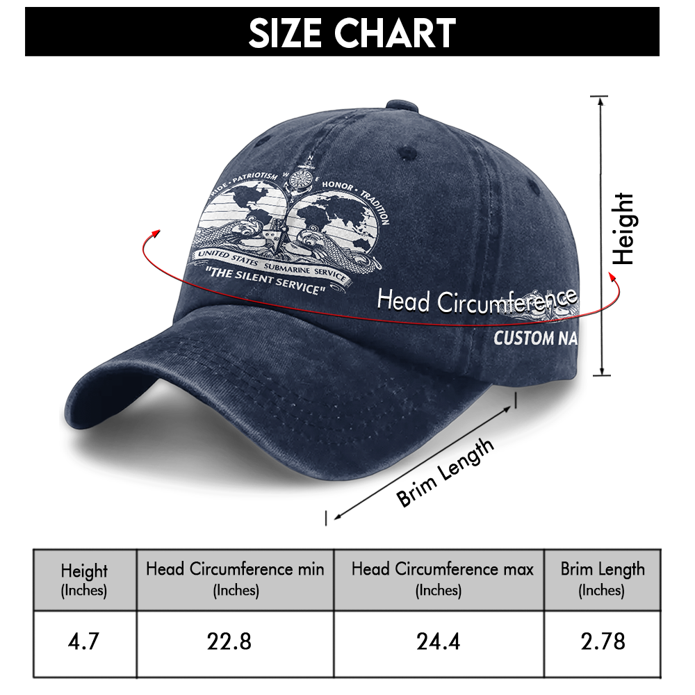 Navy Submarine The Silent Service Washed Cap