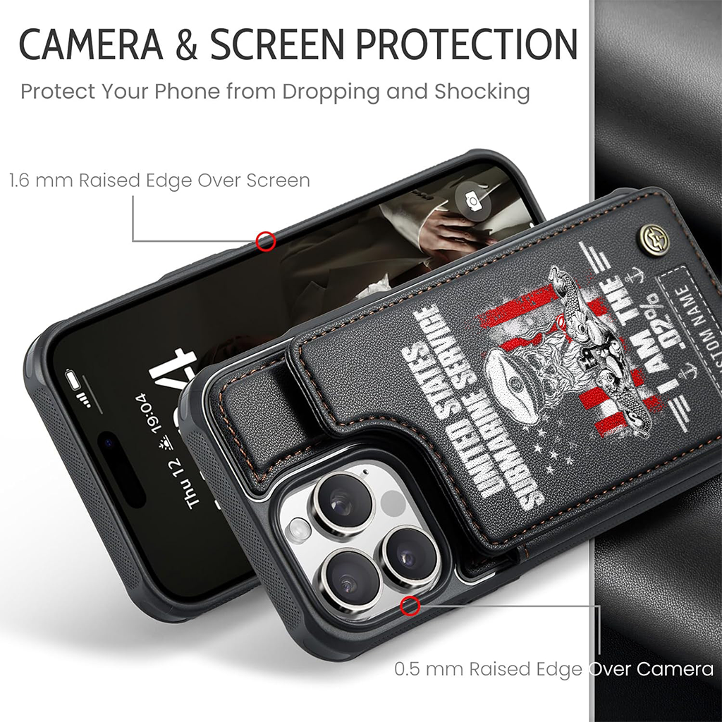 Personalizable Navy Submarine I'm The .02% Wallet Phone Case