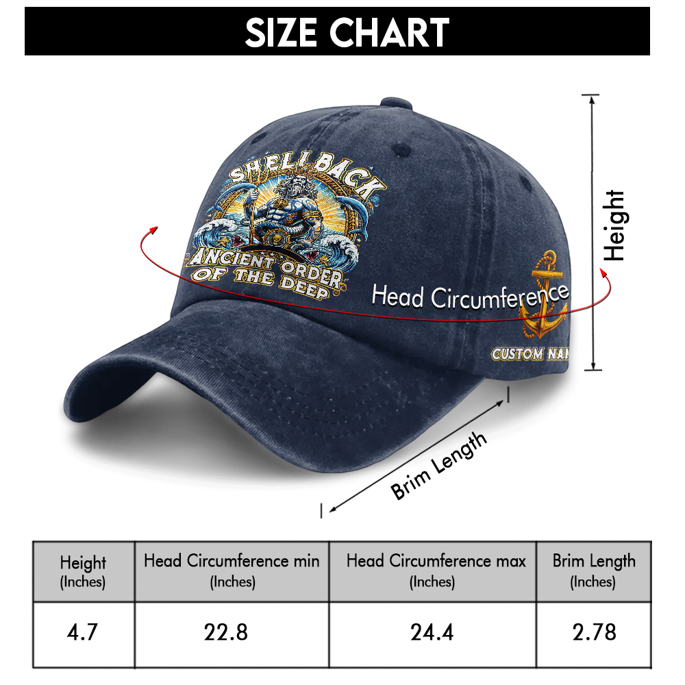 Personalizable Navy Shellback Washed Cap