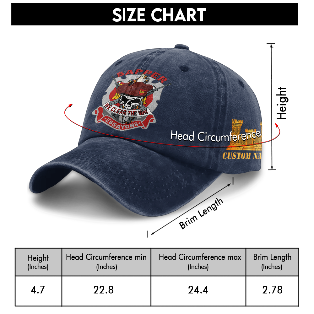 Personalizable Combat Engineer Washed Cap