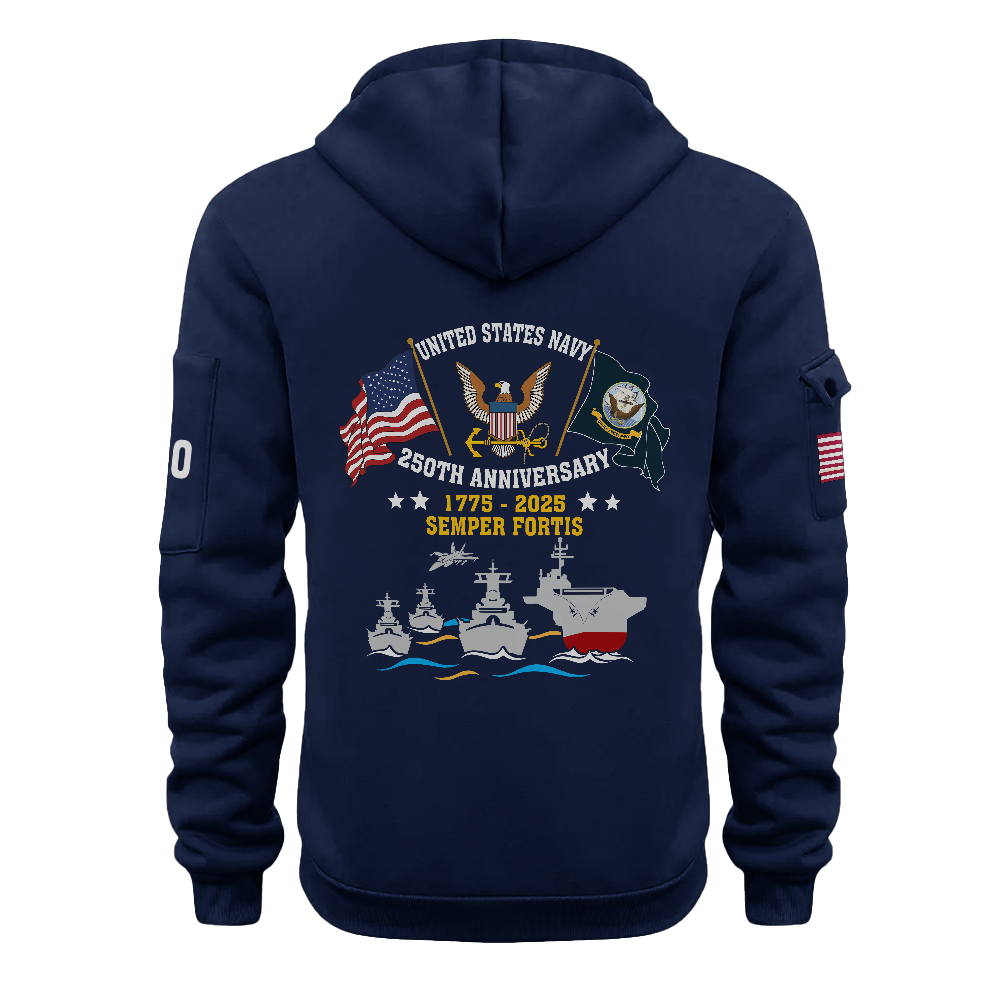 Navy 250th Anniversary Quarter Zip Hoodie