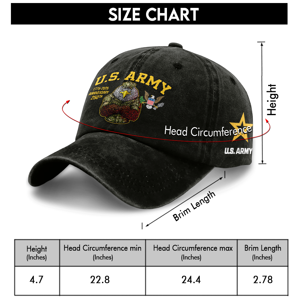 Army 250th Anniversary Washed Cap
