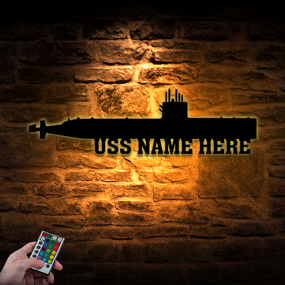 Personalized Navy Submarine Metal Sign Wall Art