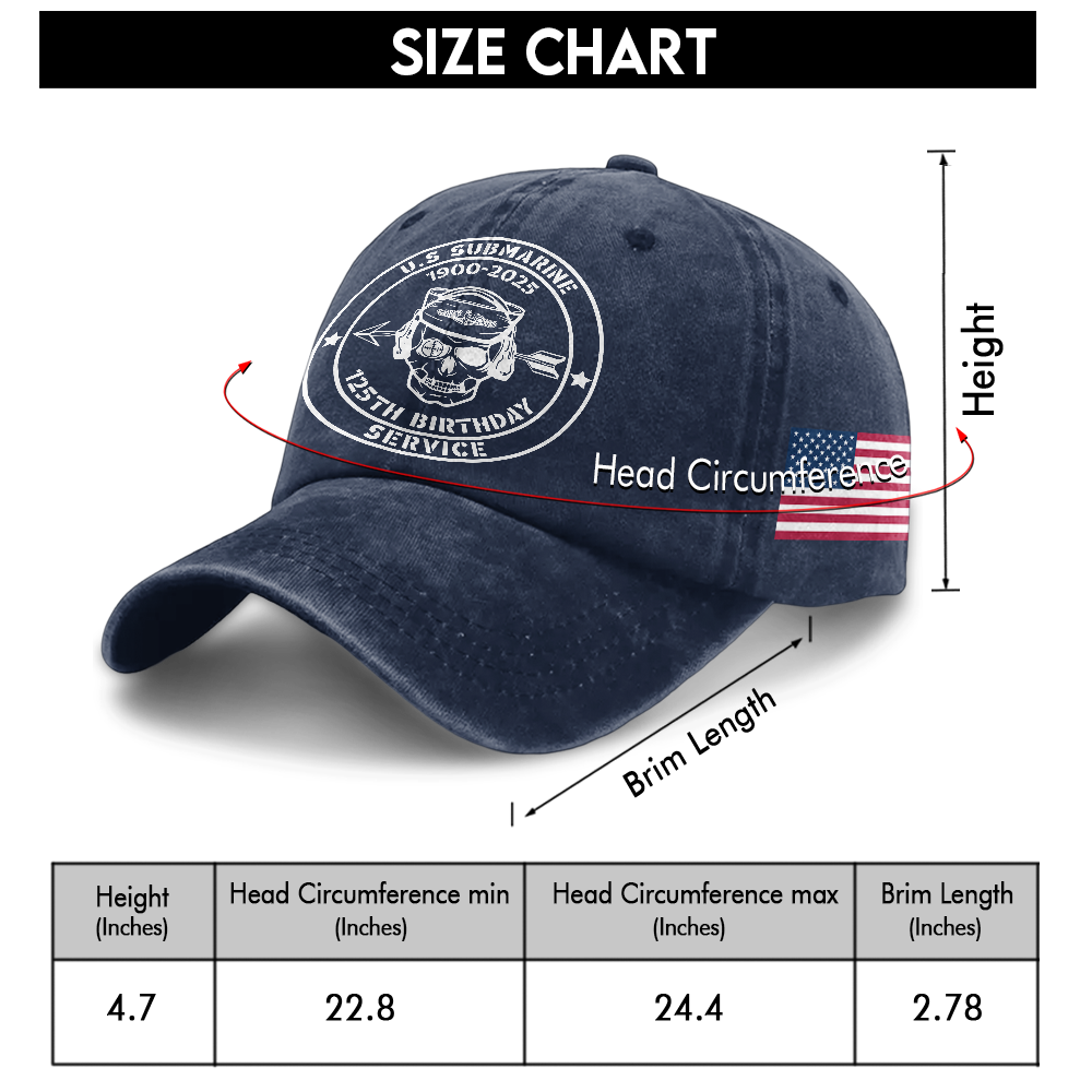 Navy Submarine 125th Birthday Washed Cap