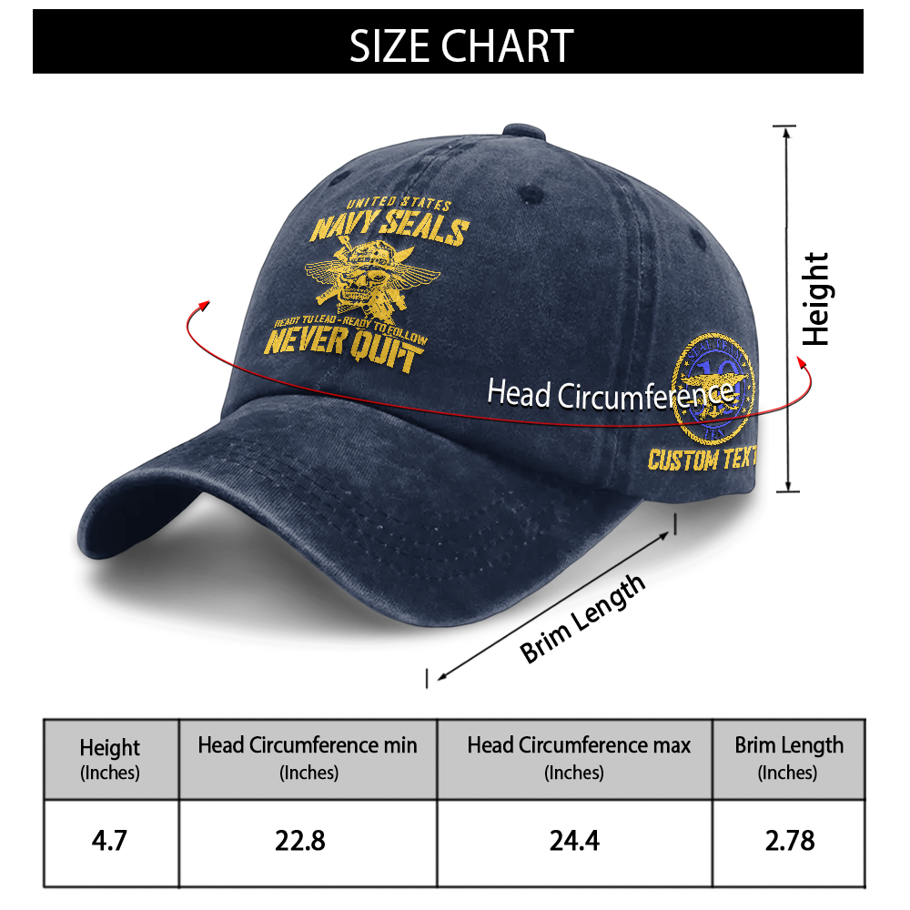Personalizable Navy Seals Washed Cap