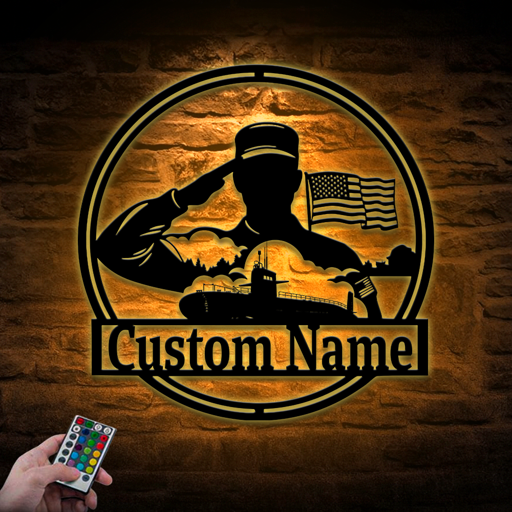 Personalized Navy Submarine Metal Sign Wall Art