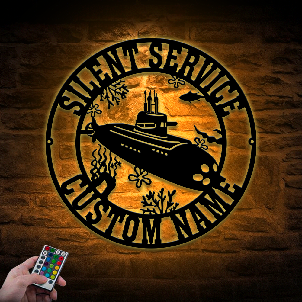 Personalized Navy Submarine Metal Sign Wall Art