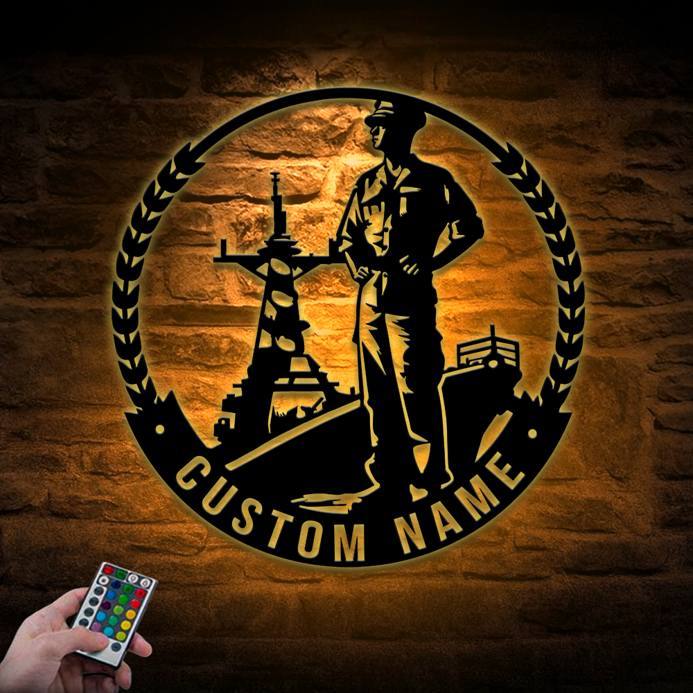 Personalized Navy Sailor Metal Sign Wall Art