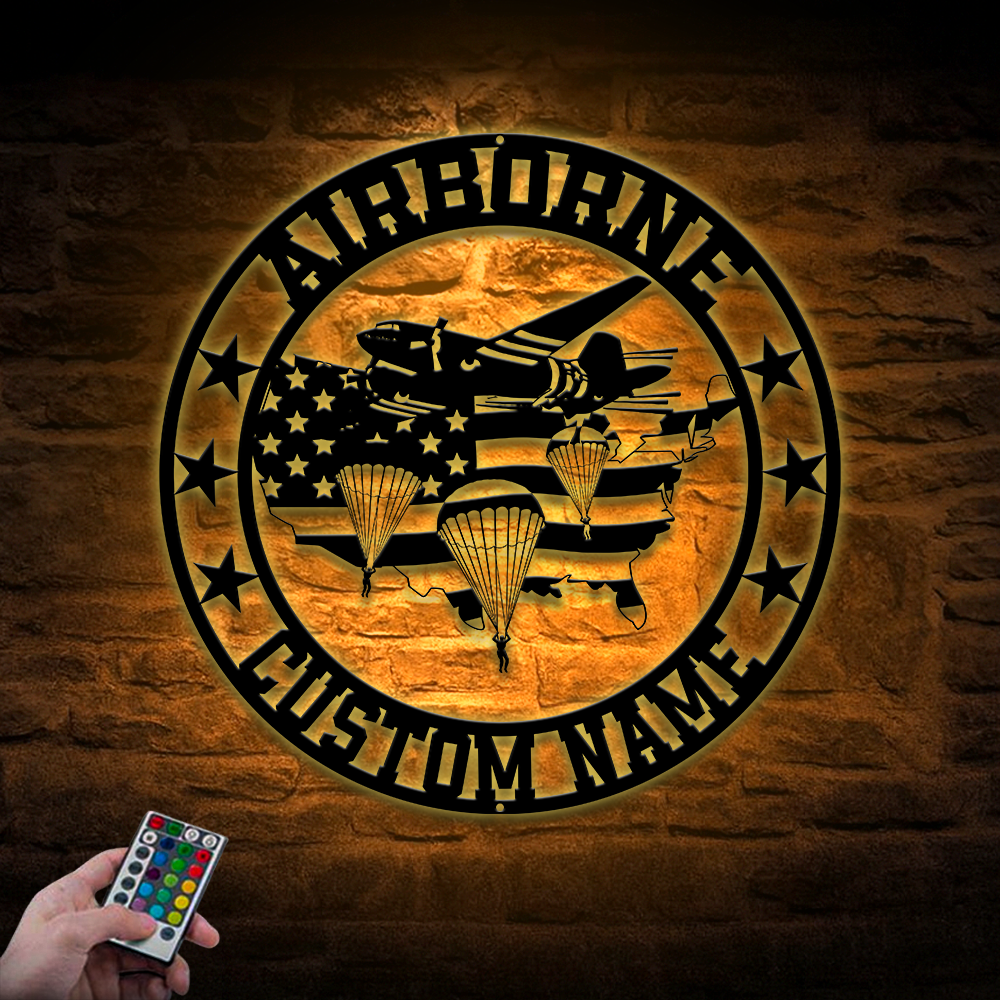 Personalized Airborne Metal Sign Wall Art