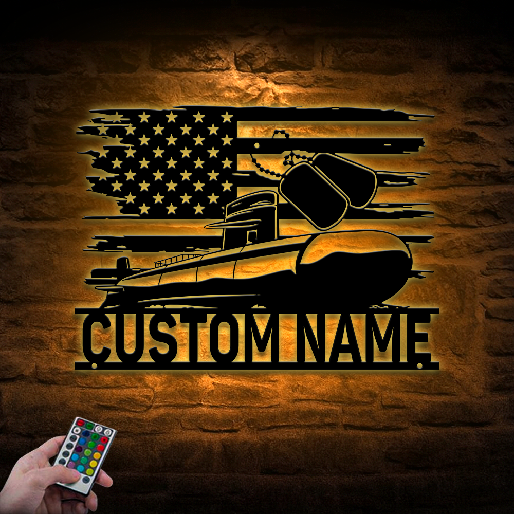 Personalized Navy Submarine Metal Sign Wall Art