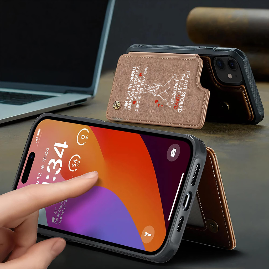 Personalizable Veteran's Wife Wallet Phone Case