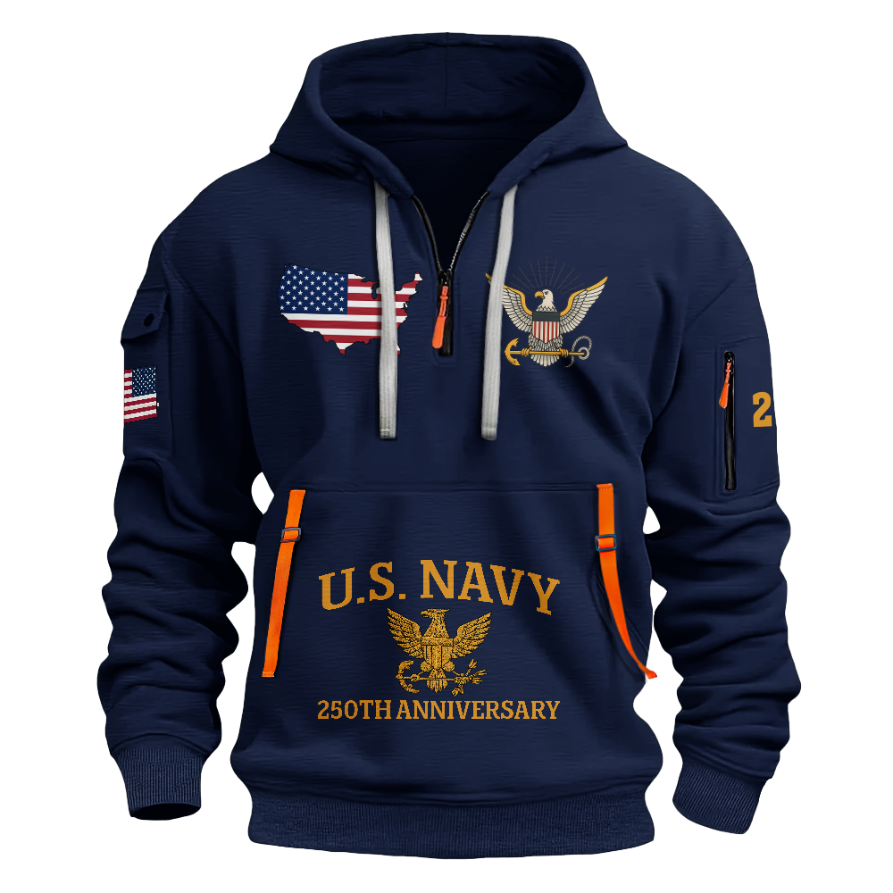 Navy 250th Anniversary Quarter Zip Hoodie