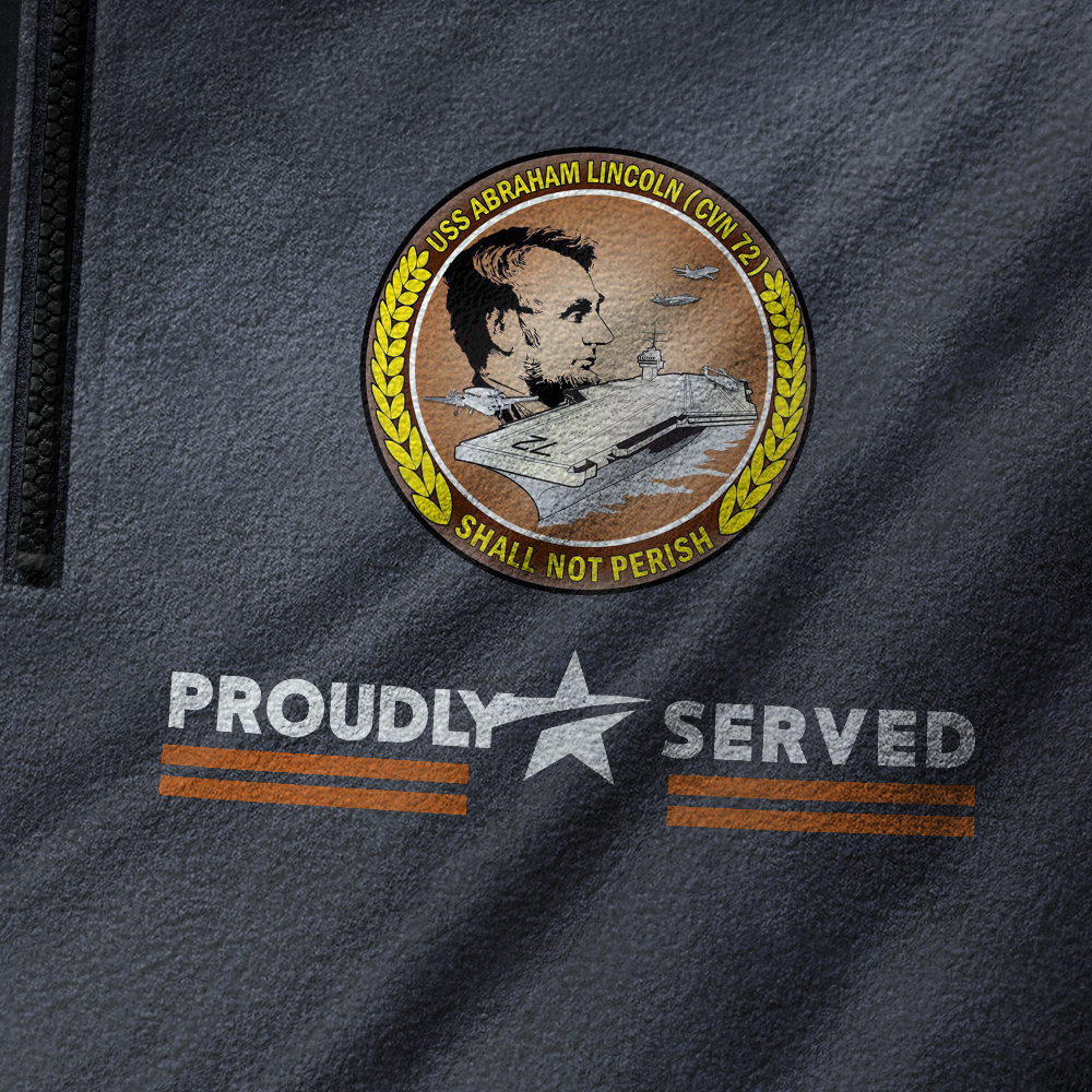 Personalizable Navy Ship Half-Zip Raglan Sweatshirt