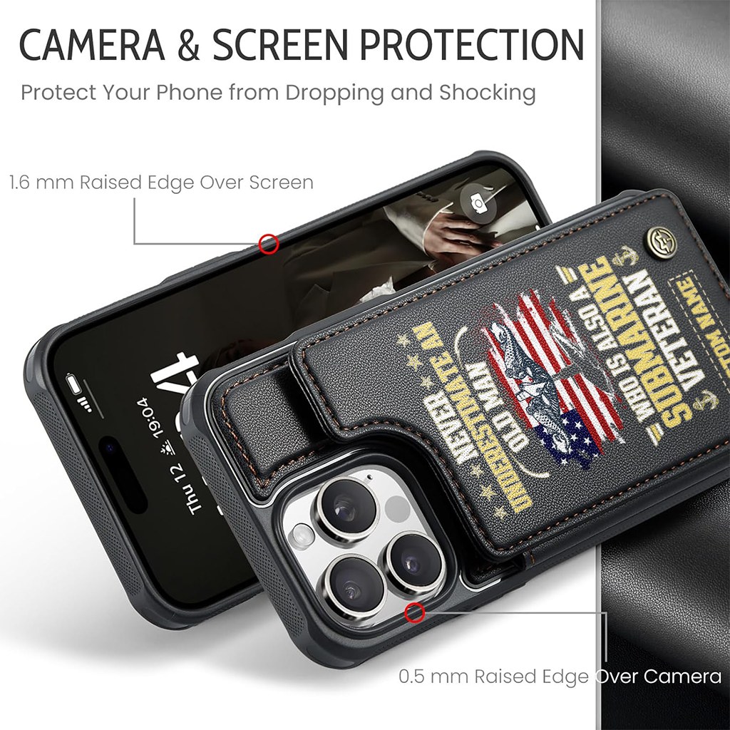 Personalizable Never Underestimate An Old Man Who Is Also A Navy Submarine Veteran Wallet Phone Case