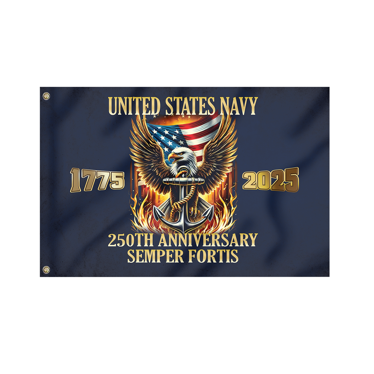 Navy 250th Anniversary House Flag