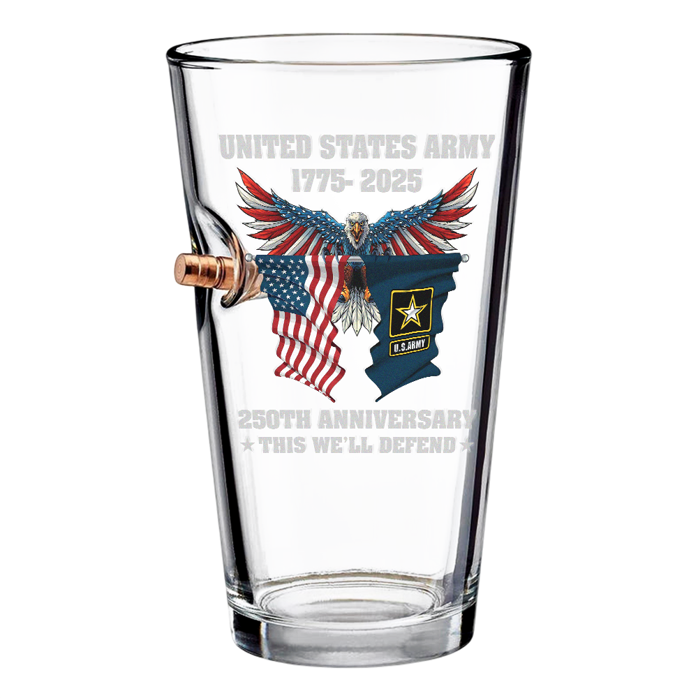 Army 250th Anniversary Bullet Pint Glass