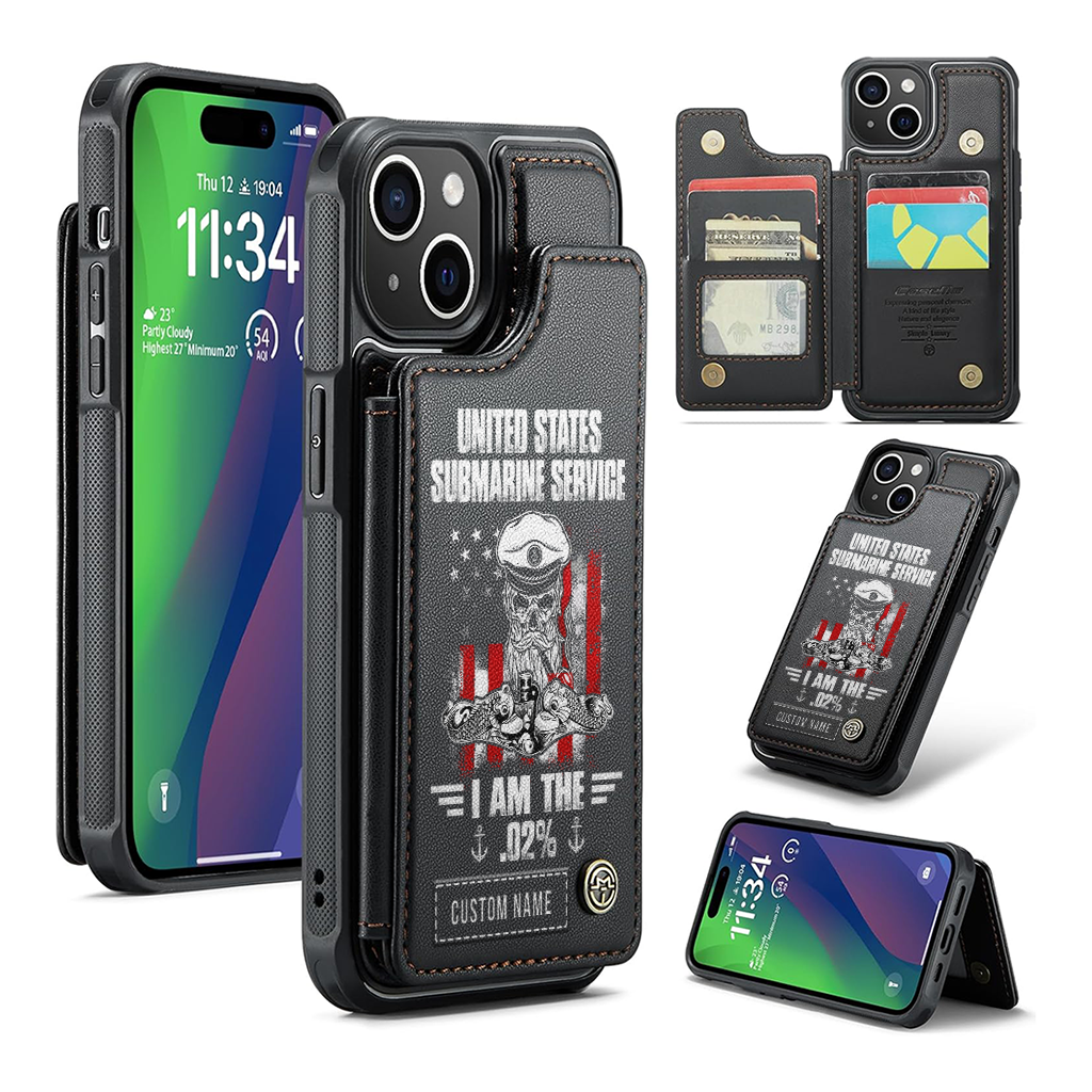 Personalizable Navy Submarine I'm The .02% Wallet Phone Case