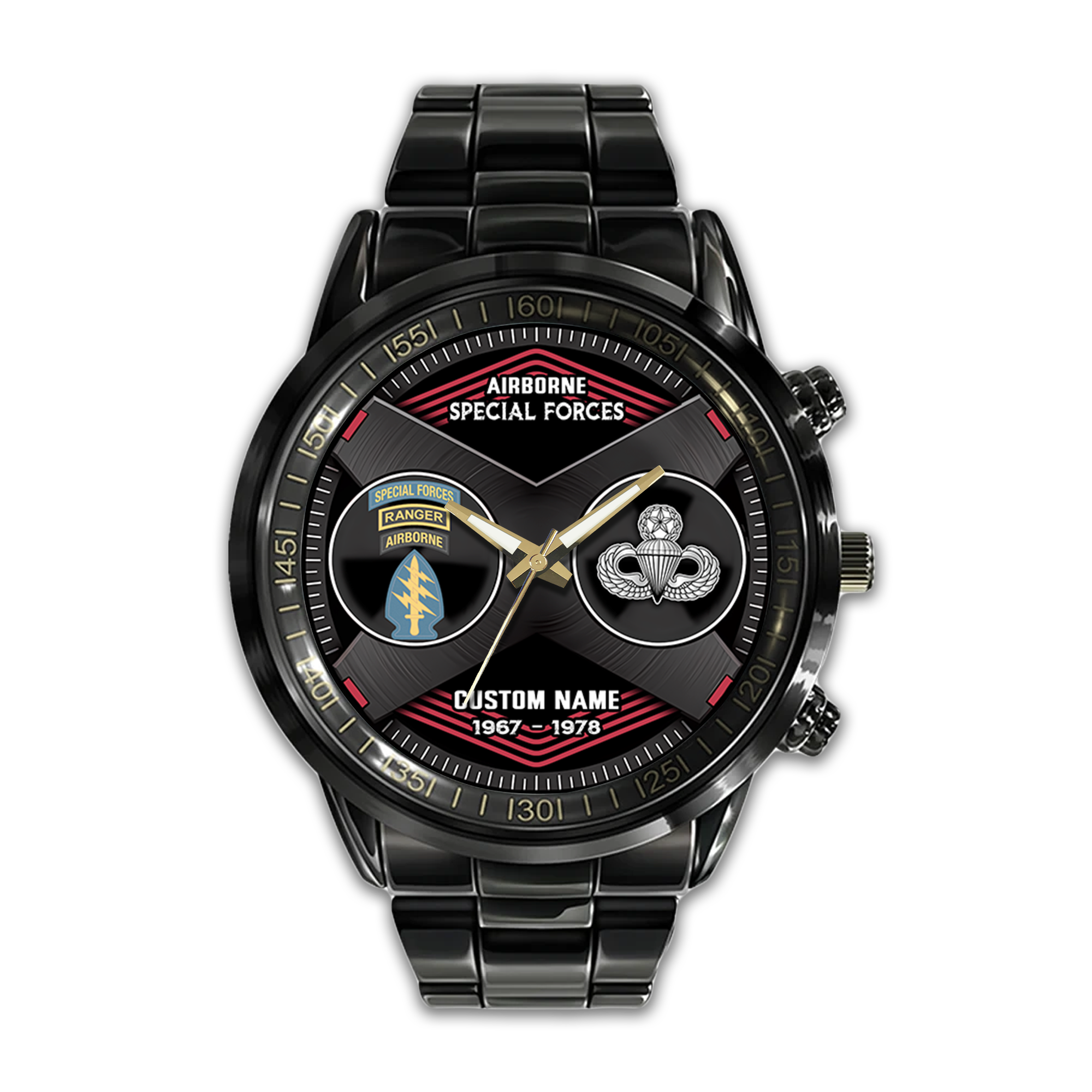 Personalizable Airborne Special Forces Stainless Steel Watch