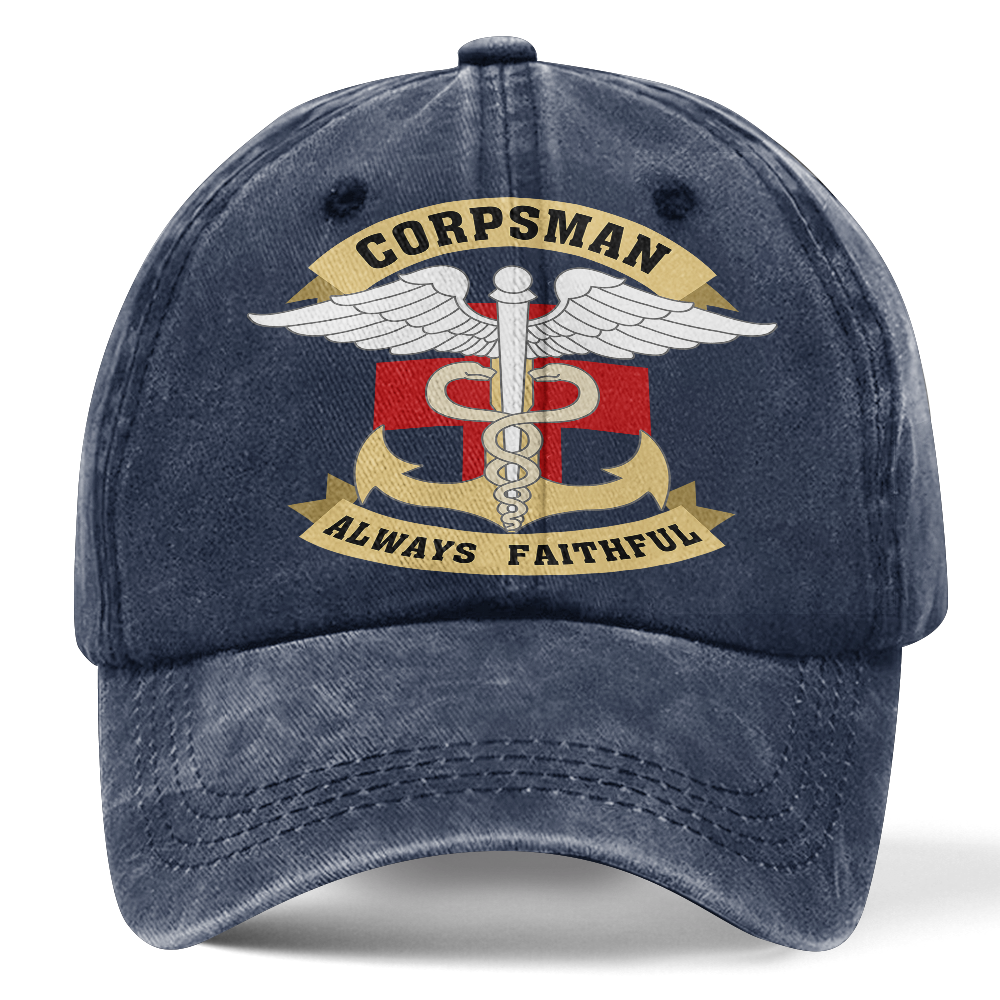 Personalizable Navy Corpsman Washed Cap