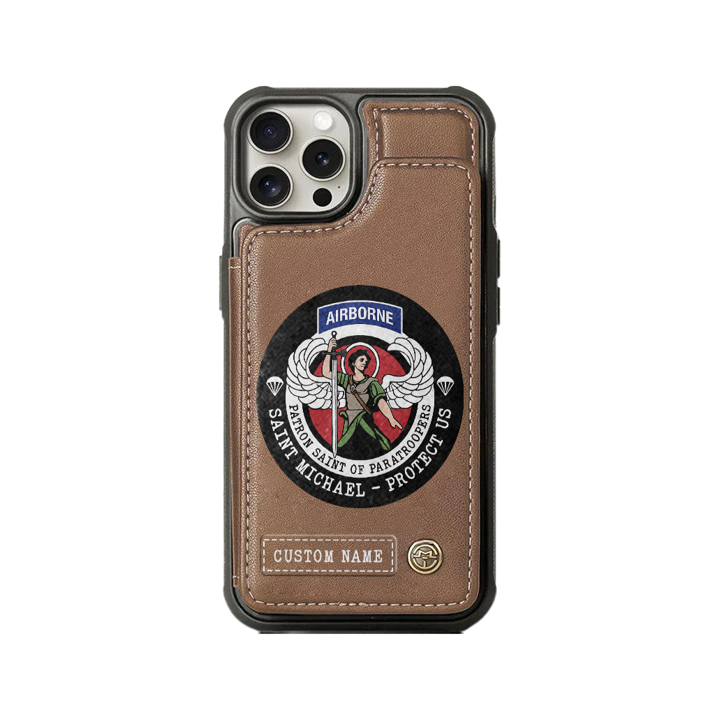 Personalizable Saint Michael Patron Of Paratroopers Wallet Phone Case
