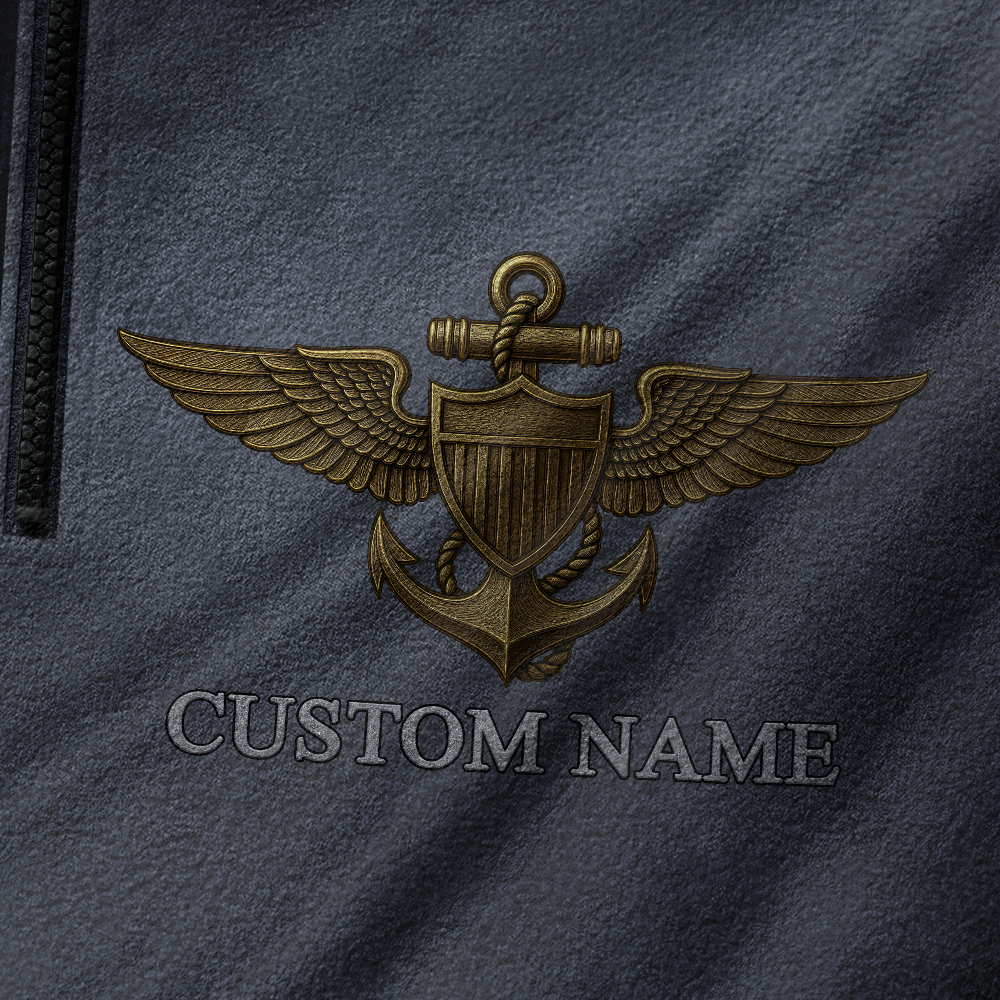 Personalizable Naval Aviation Half-Zip Raglan Sweatshirt