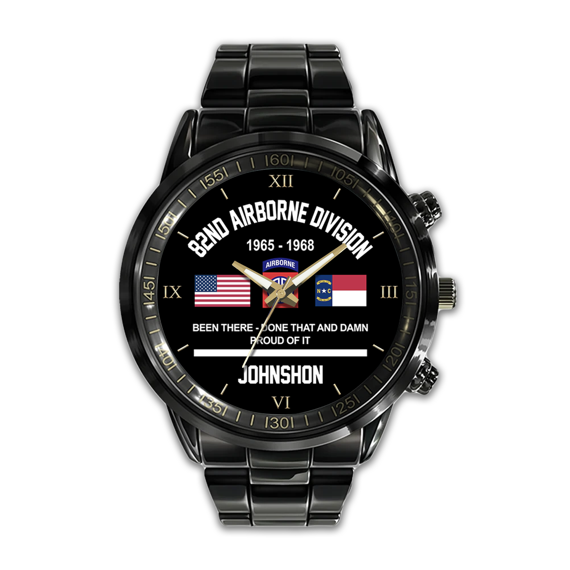 Personalizable 82nd Airborne Division Stainless Steel Watch
