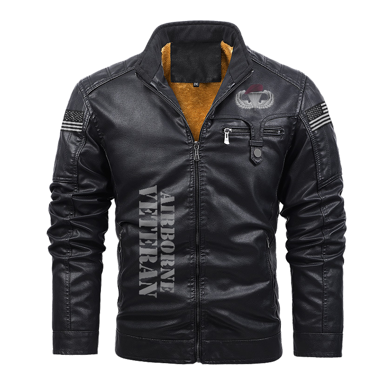 Paratrooper I Am The .001% Leather Yellow Fleece Jacket