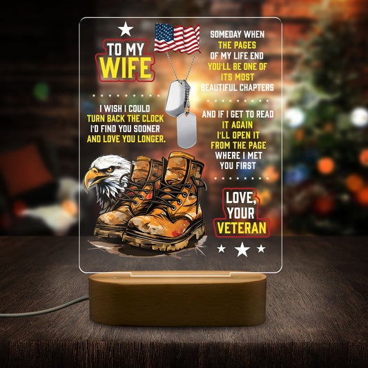 Veteran's Wife To My Wife - 3D LED LAMP