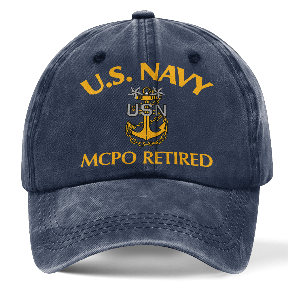 Personalizable Navy MCPO Retired Washed Cap