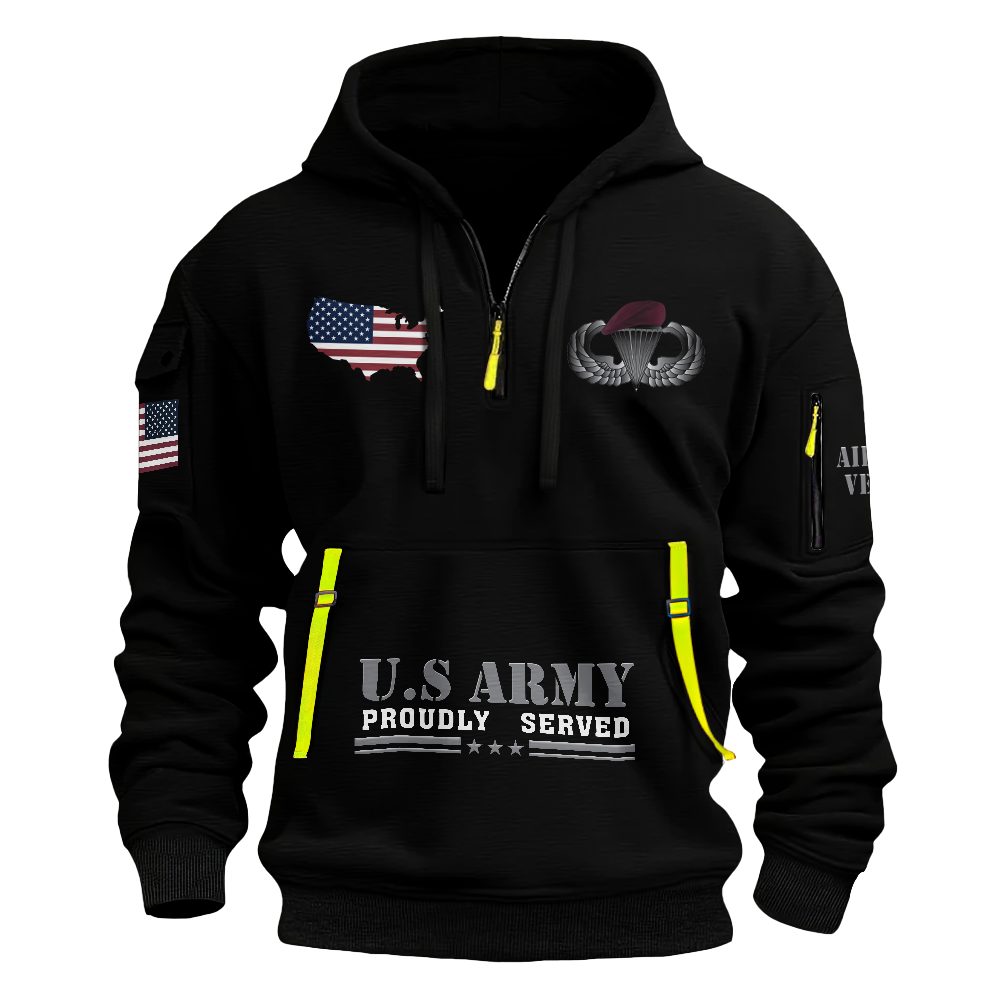 Airborne Paratrooper I Am .001% Quarter Zip Hoodie