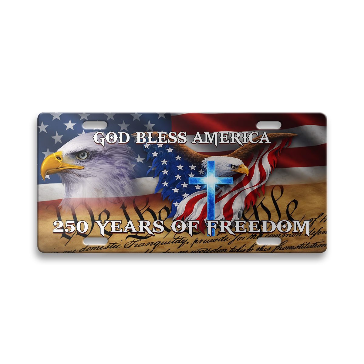 America 250 Years of Freedom Aluminum License Plate