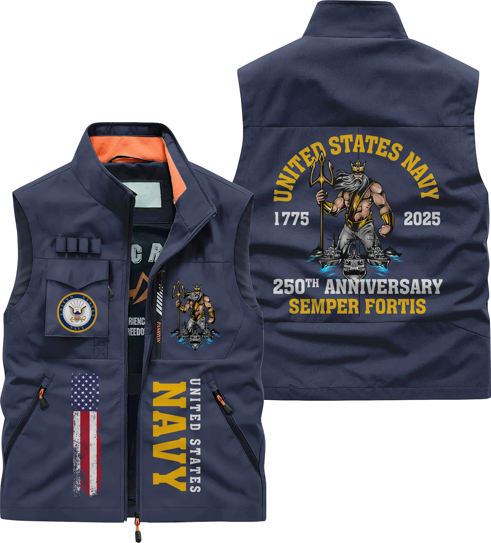 Navy 250th Anniversary Pocket Vest