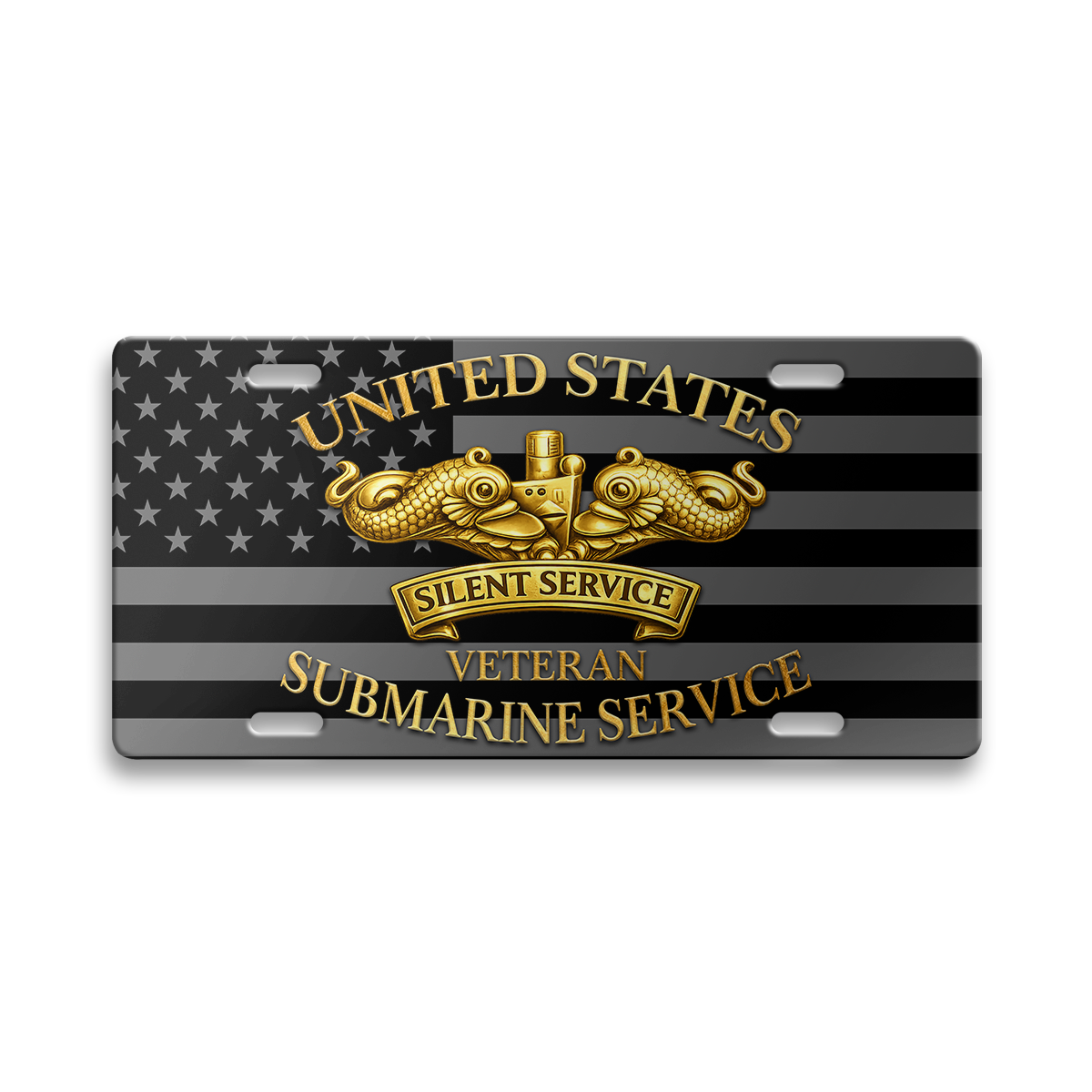 Navy Submarine Aluminum License Plate