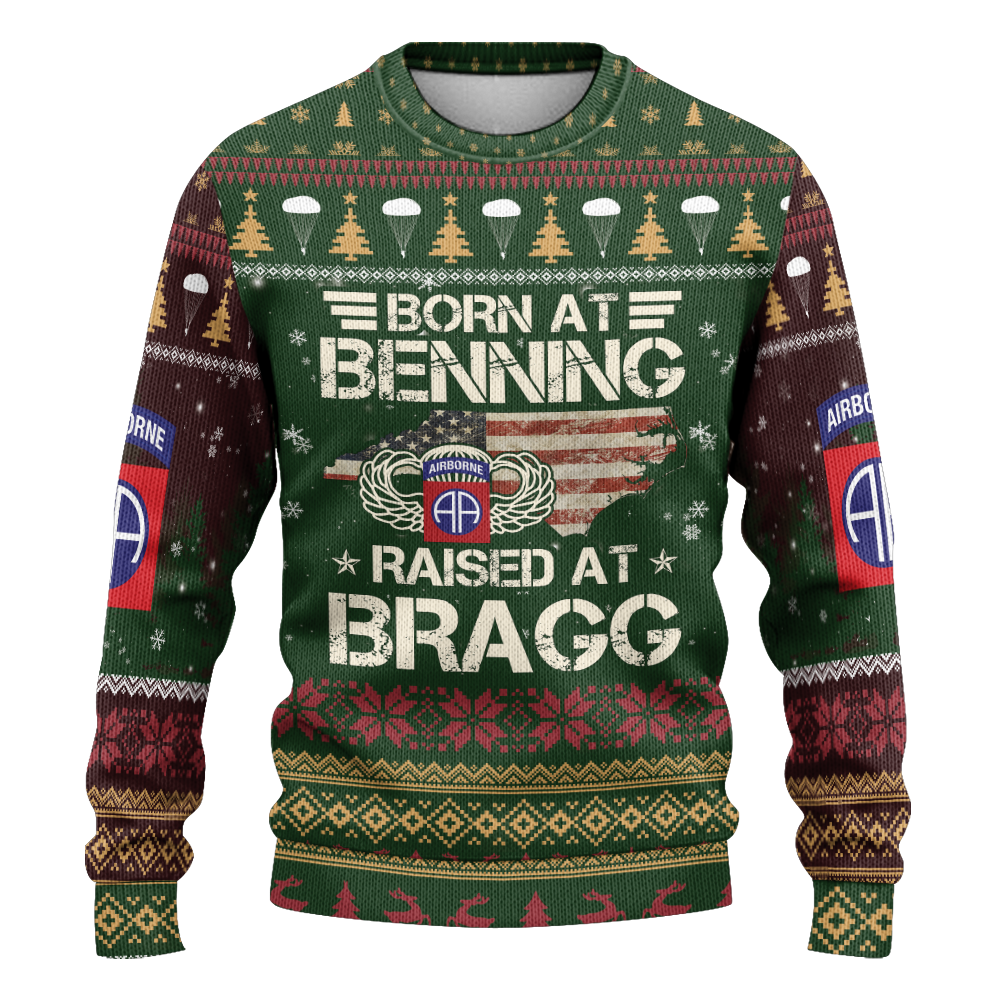 Born At Benning Raised At Bragg Knitted Sweatshirt