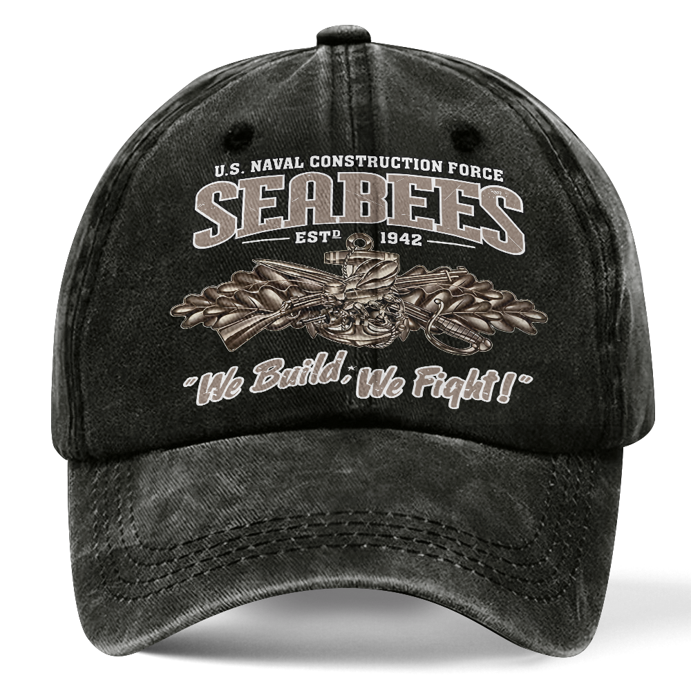Personalizable Navy Seabee Washed Cap