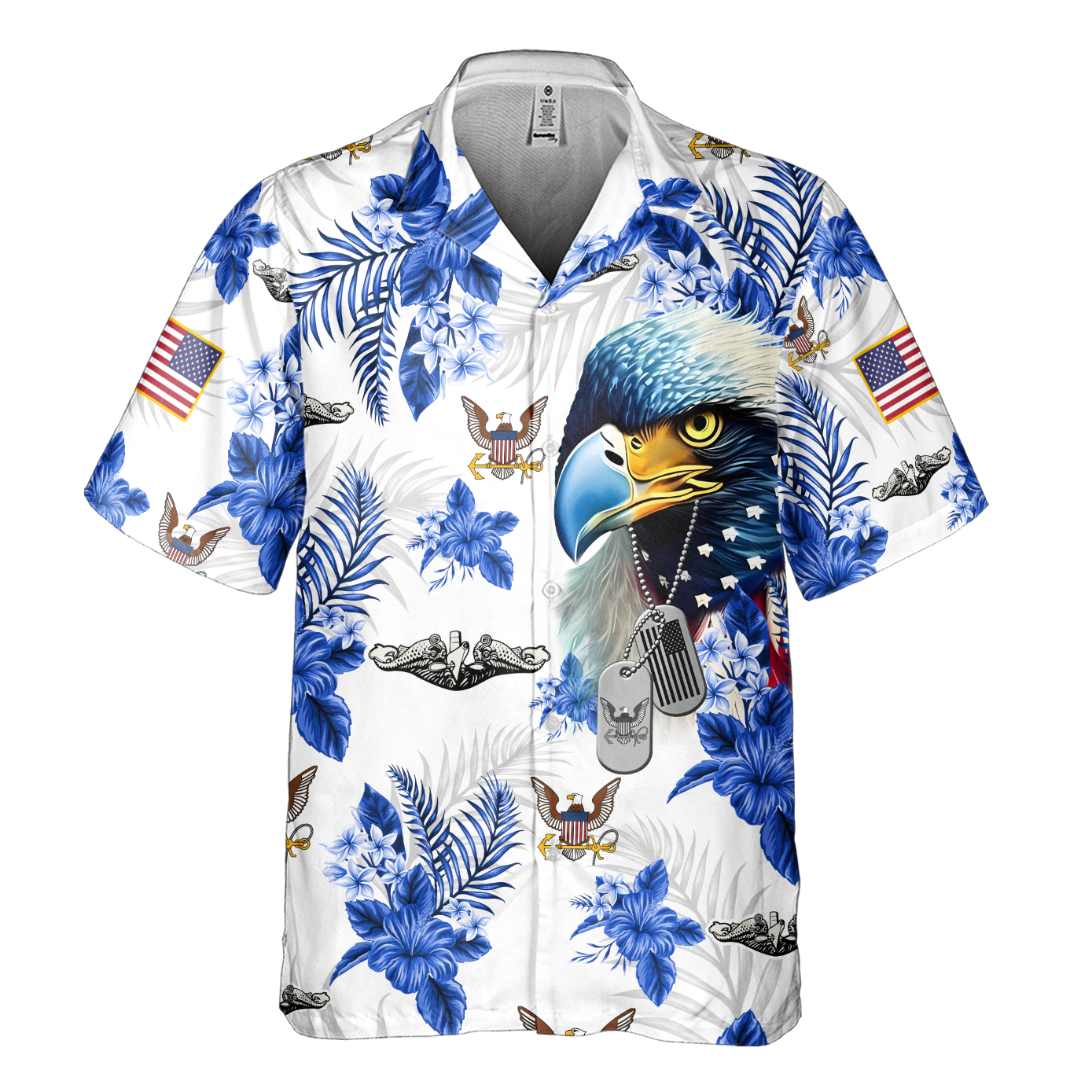 Navy Tropical Cuban Shirt