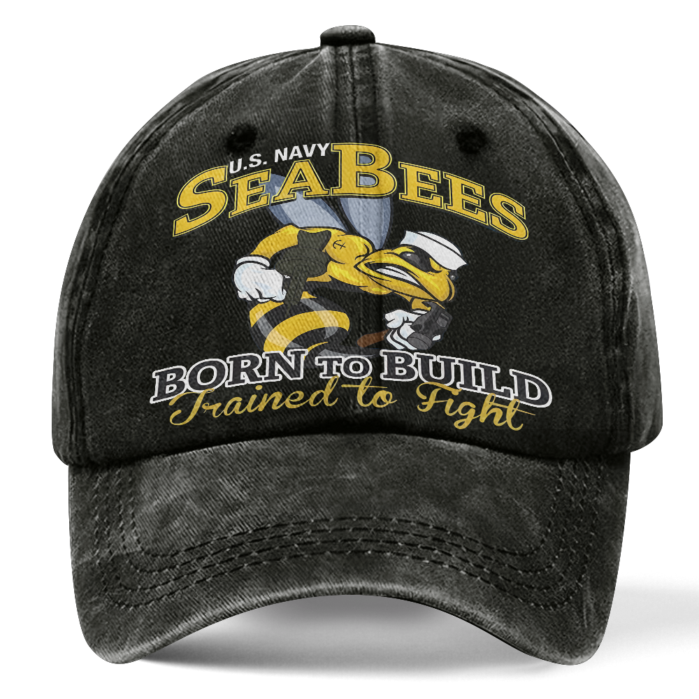 Personalizable Navy Seabee Washed Cap