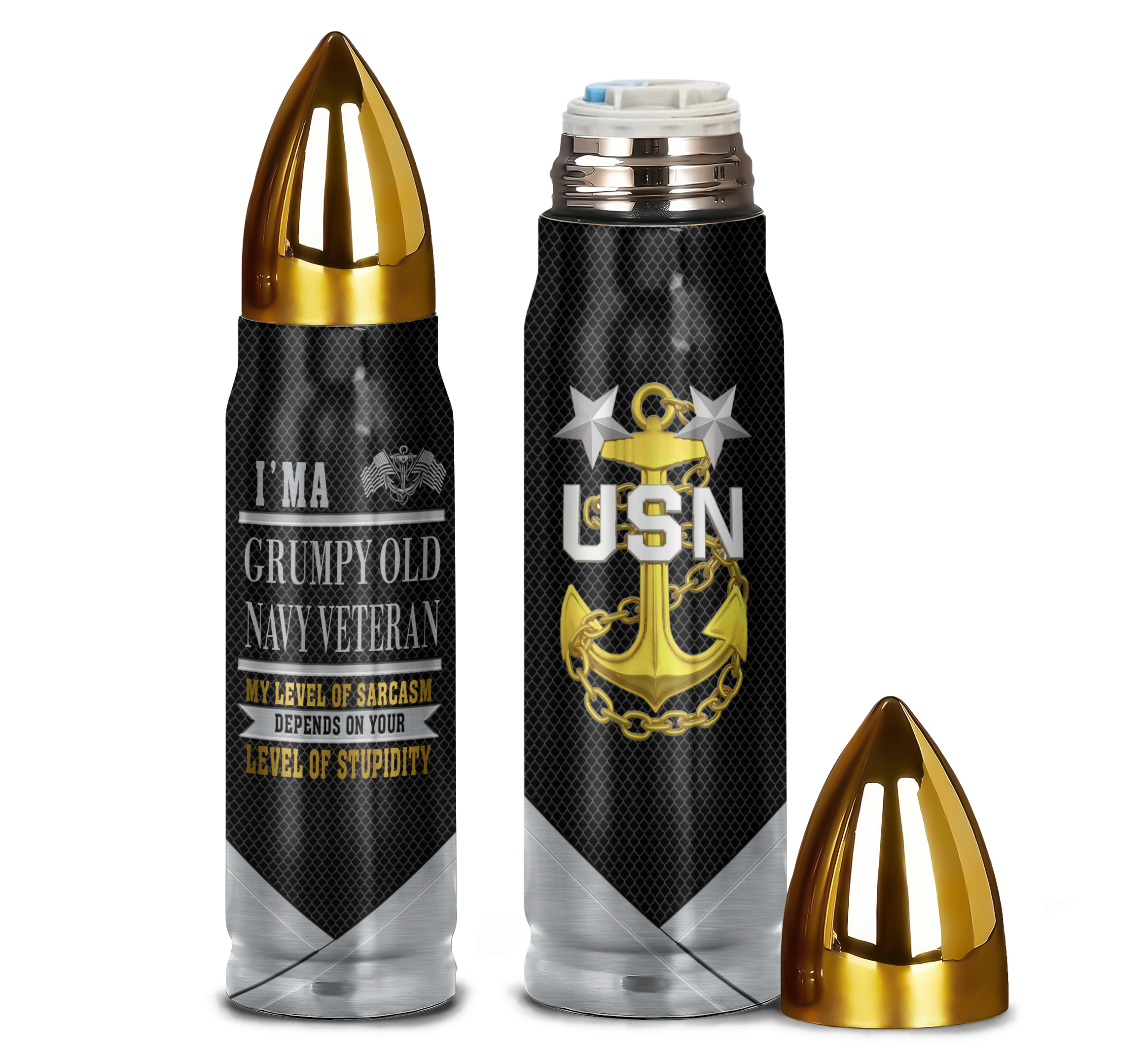 Navy Veteran Grumpy Old Veteran Bullet Tumbler