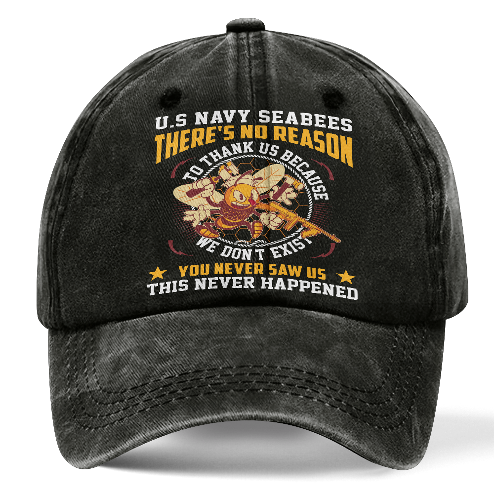 Personalizable Navy Seabee Washed Cap