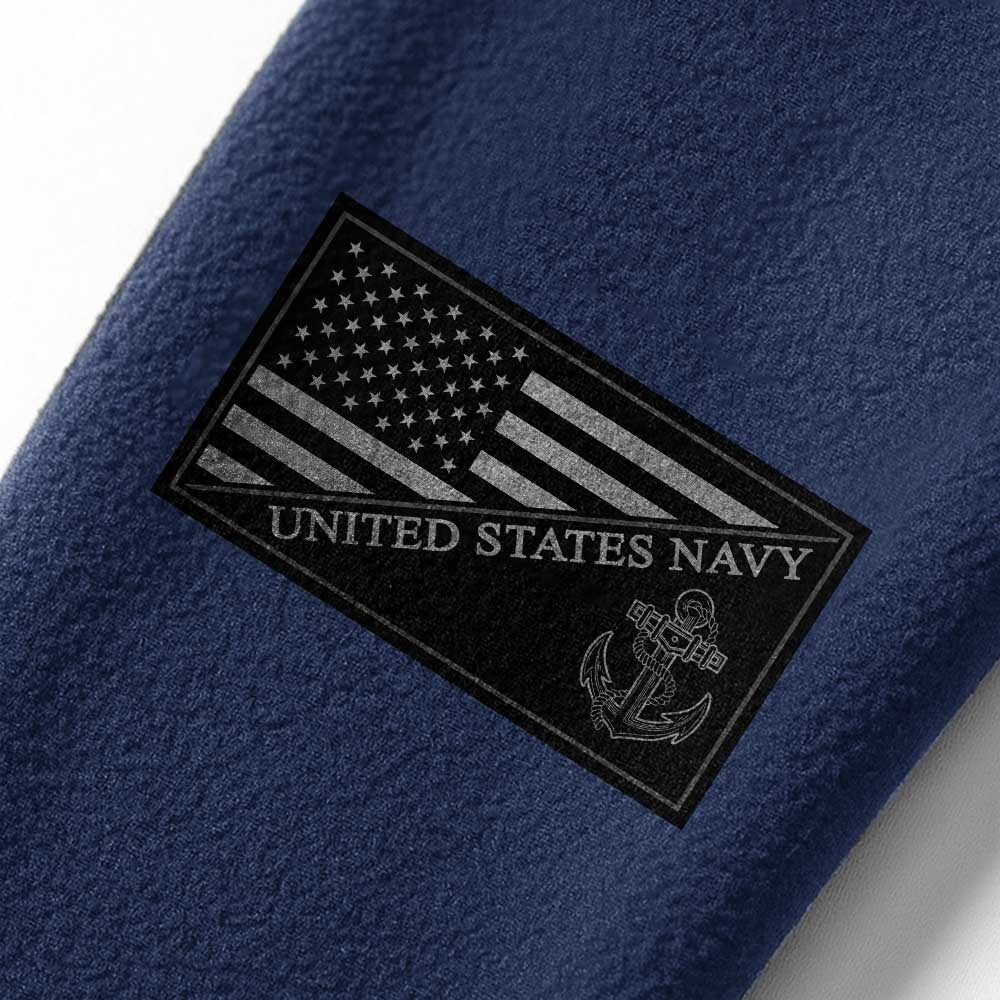 Personalizable Navy Proudly Served Half-Zip Raglan Sweatshirt