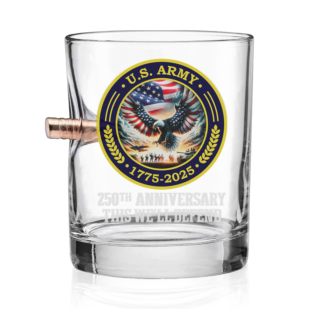 Army 250th Anniversary Bullet Whiskey Glass