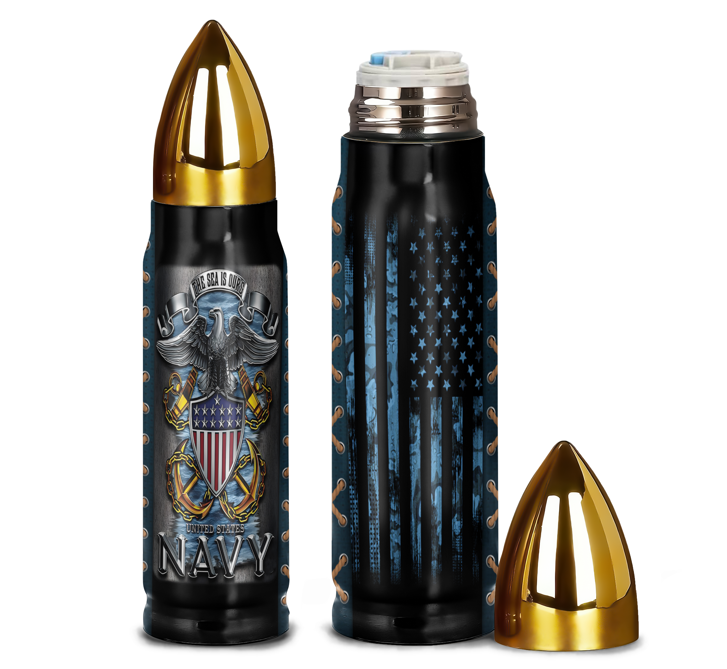 Navy Veteran This Sea Is Ours Bullet Tumbler