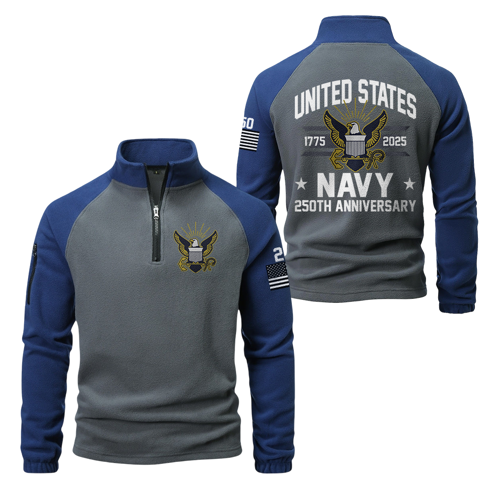 Navy 250th Anniversary Half-Zip Raglan Sweatshirt